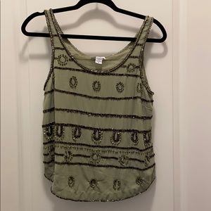 Green Beaded Bar III Tank